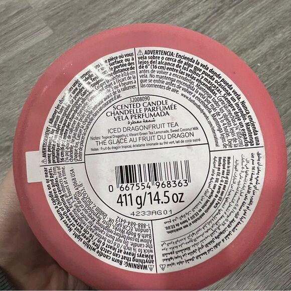 BBW Bath and Body Works Iced Dragonfruit Tea 3 Wick Candle - Picture 3 of 3